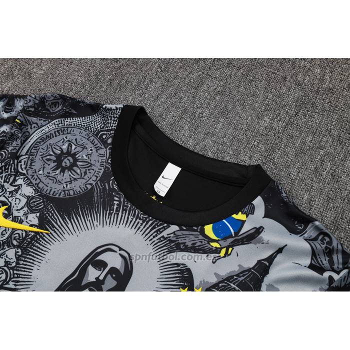 Chandal del Brasil Jesus Manga Corta 2024-2025 Negro - Pantalon Corto